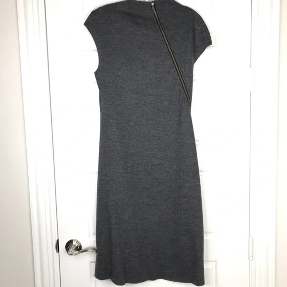 HELMUT LANG 100% Wool Zipper Dress Gray Size L - Picture 8 of 14